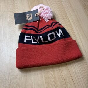 Flylow Hat Beanie Mens One Size Red Orange Knit Stocking Ski Skiing Outdoors NWT